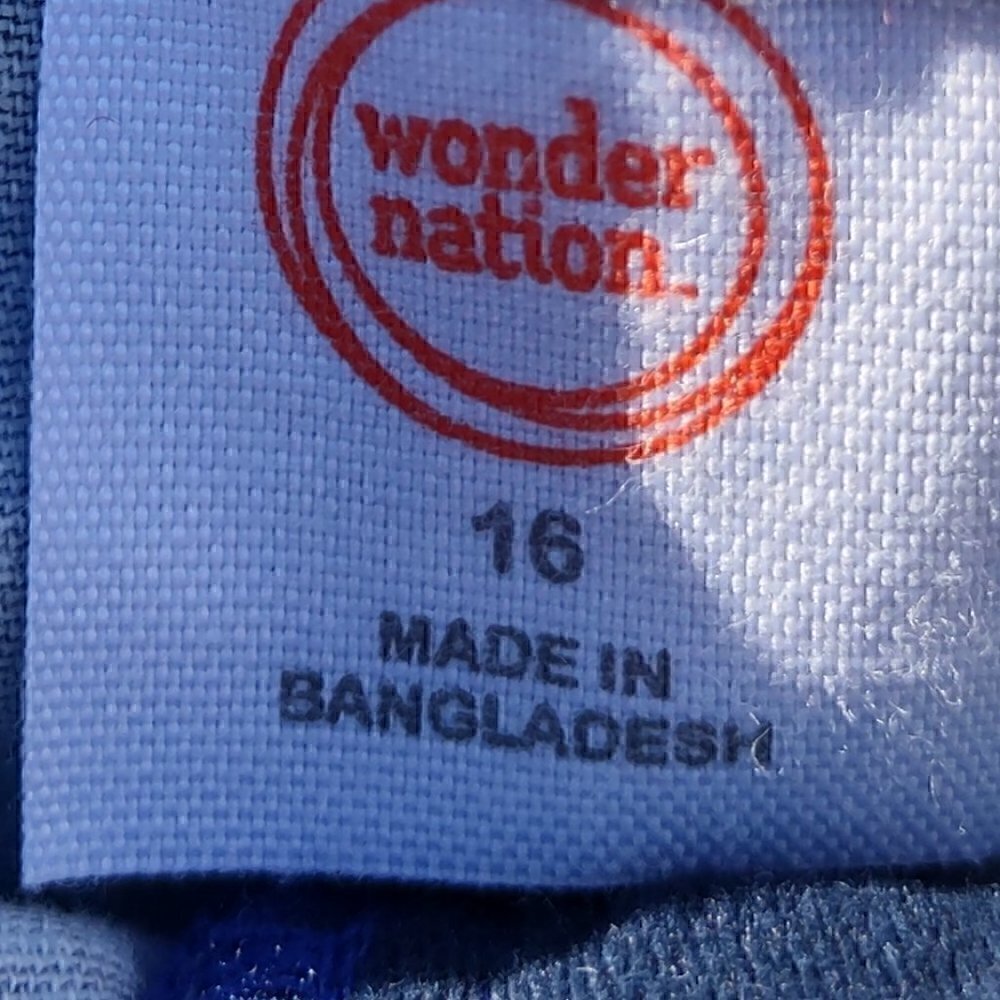 Wonder Nation Cotton Flat Front Adjustable Waist Blue Boys Short Size 16 NWT - Picture 9 of 10